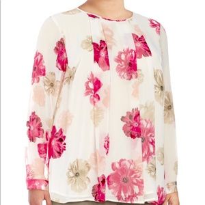 Calvin Klein - Floral long- sleeve Top